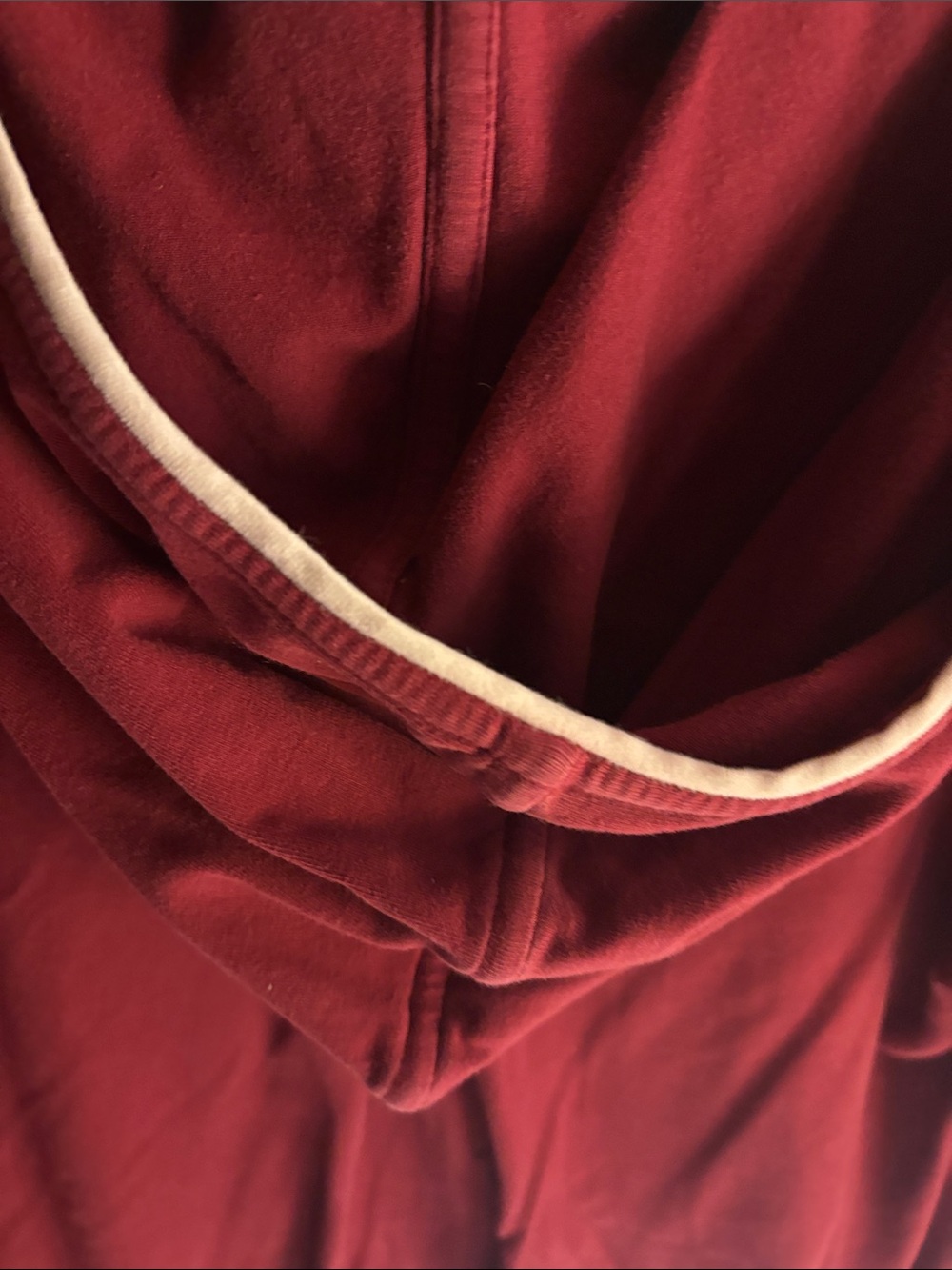Nike Women’s Burgundy Zip-Up Hoodie Jacket with White Trim - Picture 9 of 9